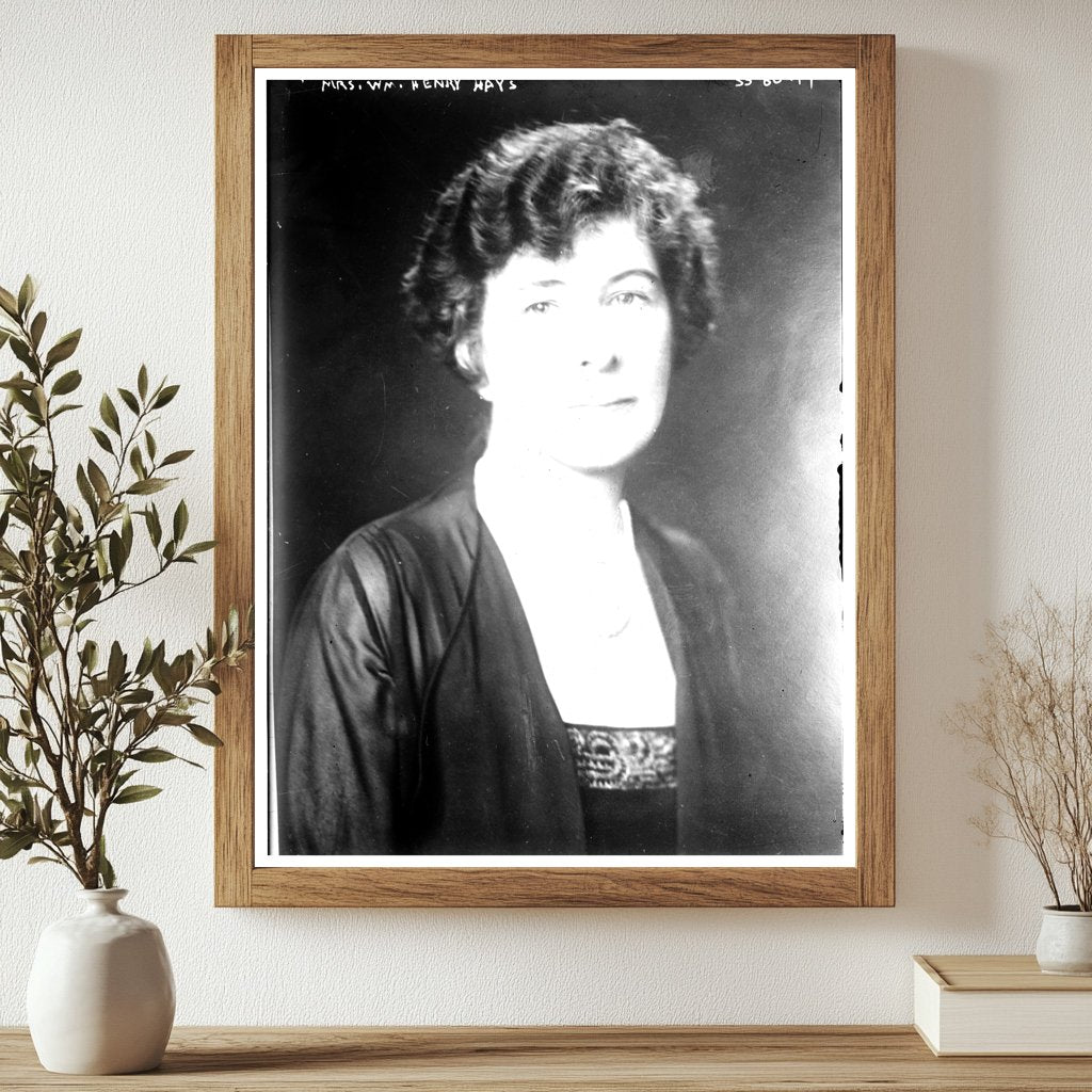 Historic Mrs. Wm. Henry Hays Print, Vintage Art