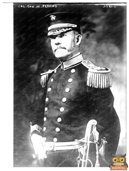Historic Col. Con. M. Perkins Print, Vintage Art