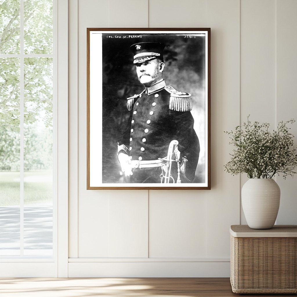 Historic Col. Con. M. Perkins Print, Vintage Art