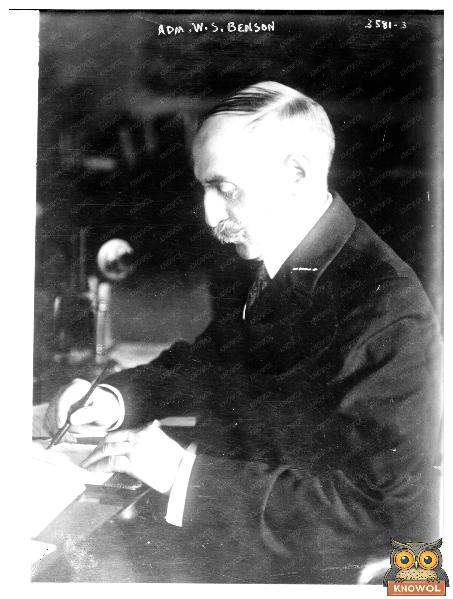 Historic Adm. W.S. Benson Print, Vintage Art
