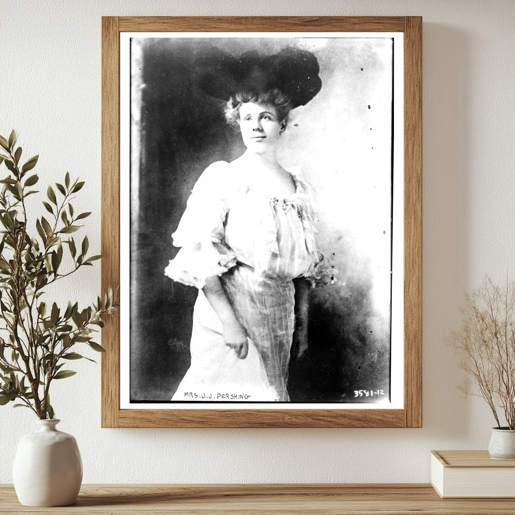Historic Mrs. J.J. Pershing Print, Vintage Art