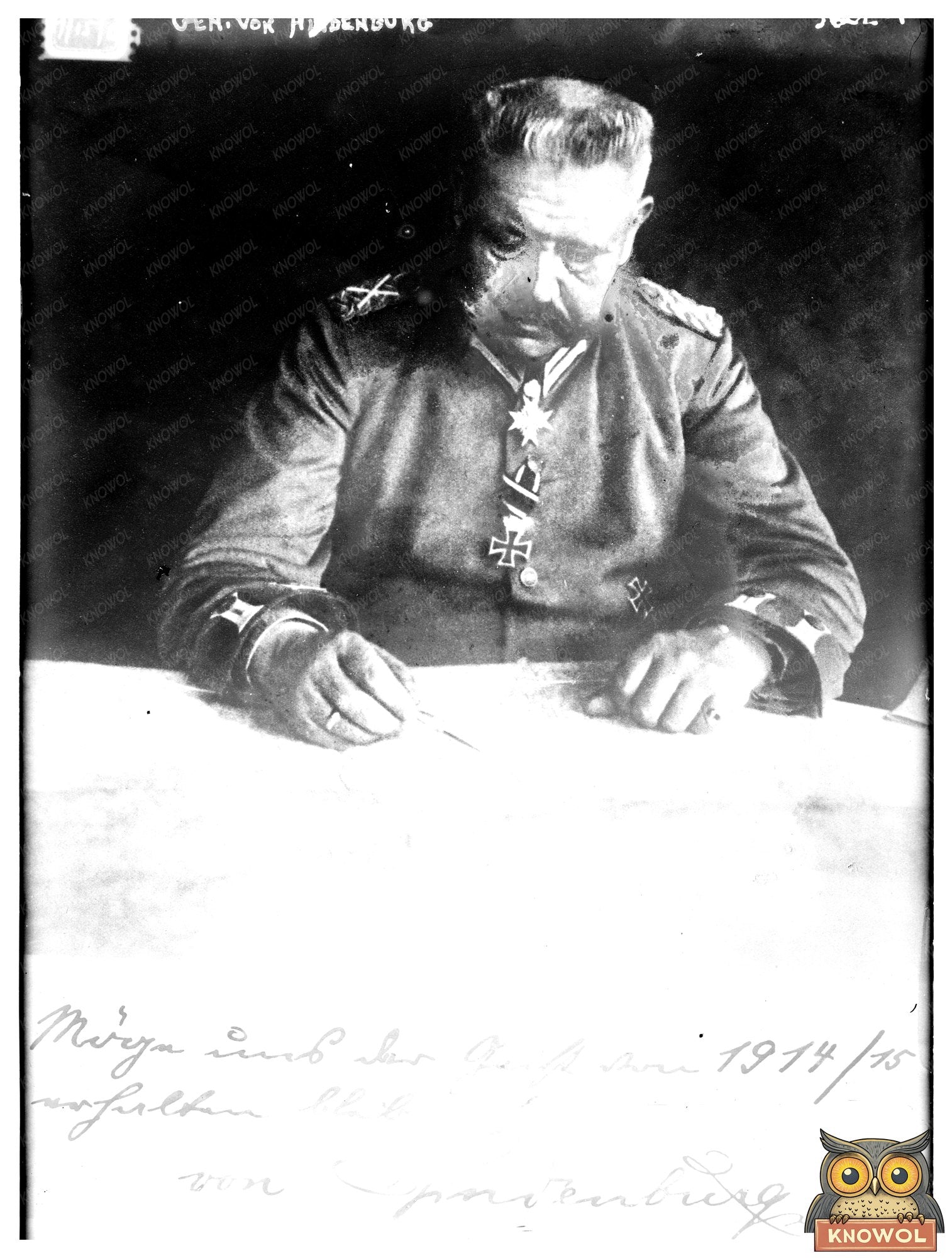 Historic Gen. von Hindenburg Print, Vintage Art