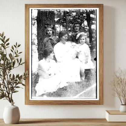 Historic Mme. Louise Homer and children Print, Vintage Art