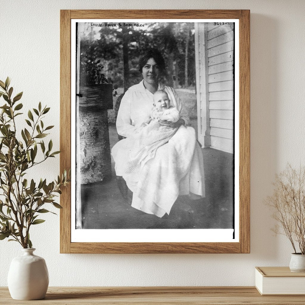 Historic Louise Homer and Baby Helen Print, Vintage Art