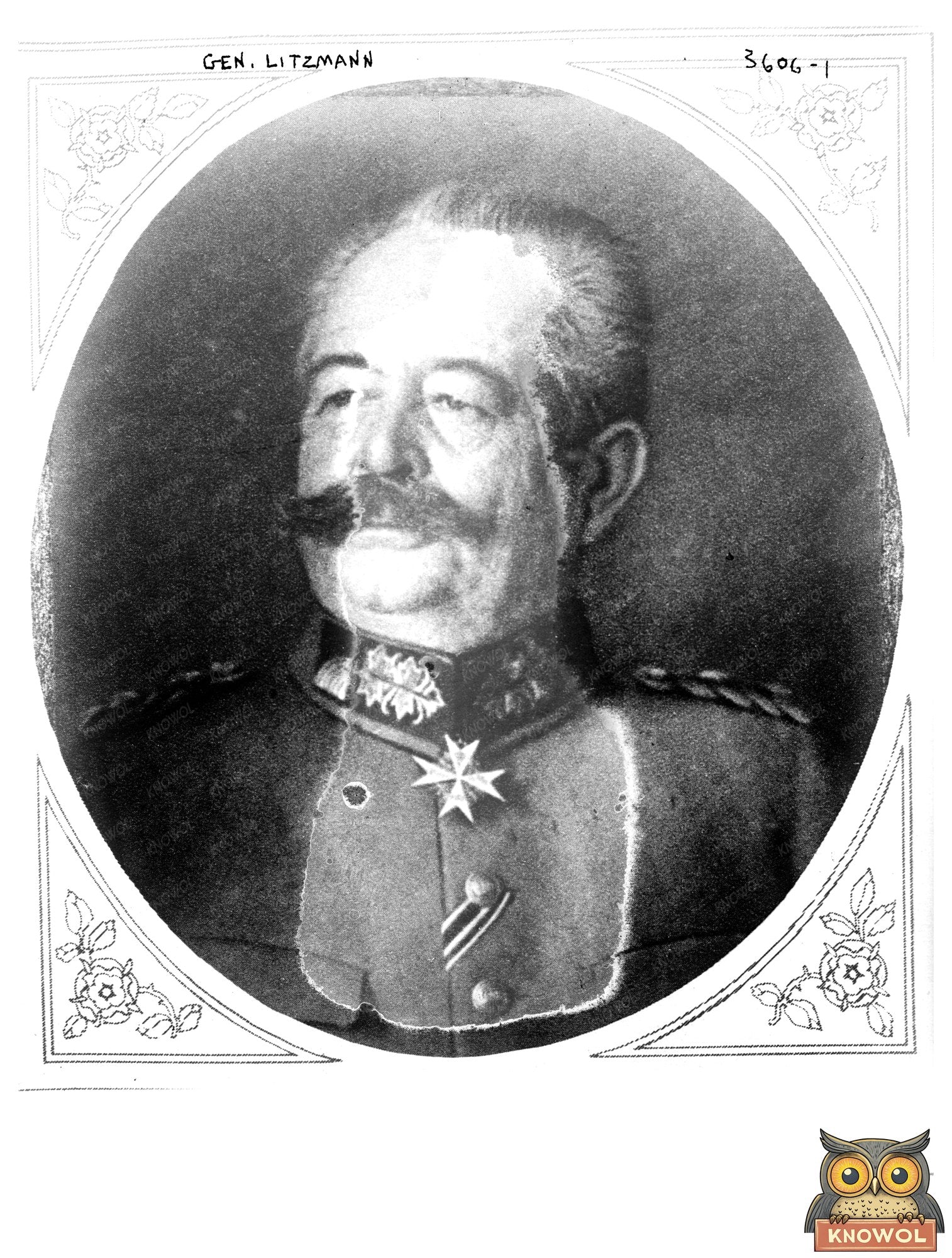 Historic Gen. Litzmann Print, Vintage Art