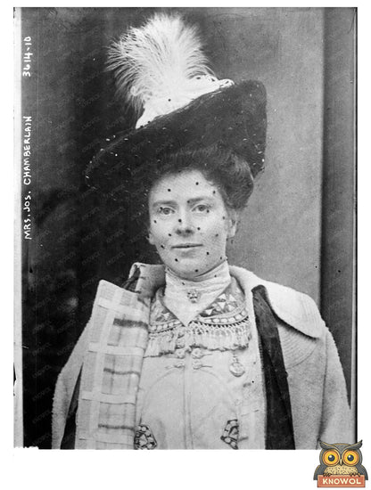 Historic Mrs. Jos. Chamberlain Print, Vintage Art