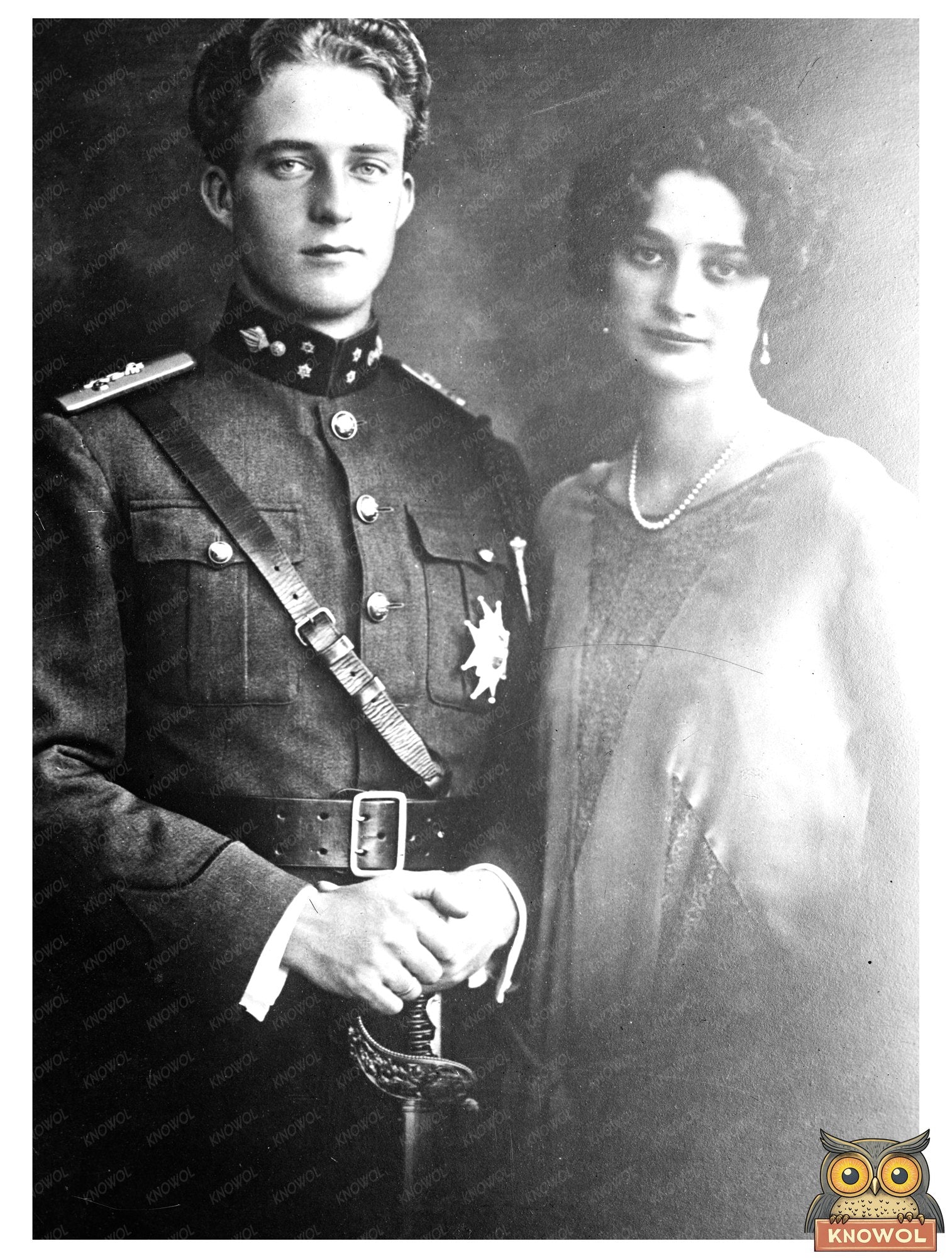 Historic Crown Prince of Belg. [i.e., Belgium] and wife Print, Vintage Art