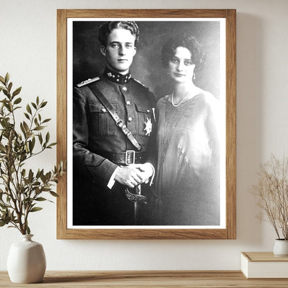 Historic Crown Prince of Belg. [i.e., Belgium] and wife Print, Vintage Art