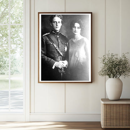 Historic Crown Prince of Belg. [i.e., Belgium] and wife Print, Vintage Art