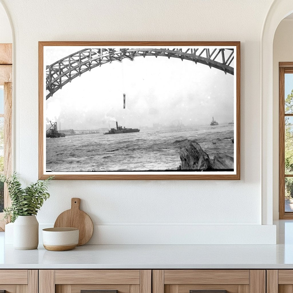 Historic Hell Gate Bridge Construction, NYC circa 1910