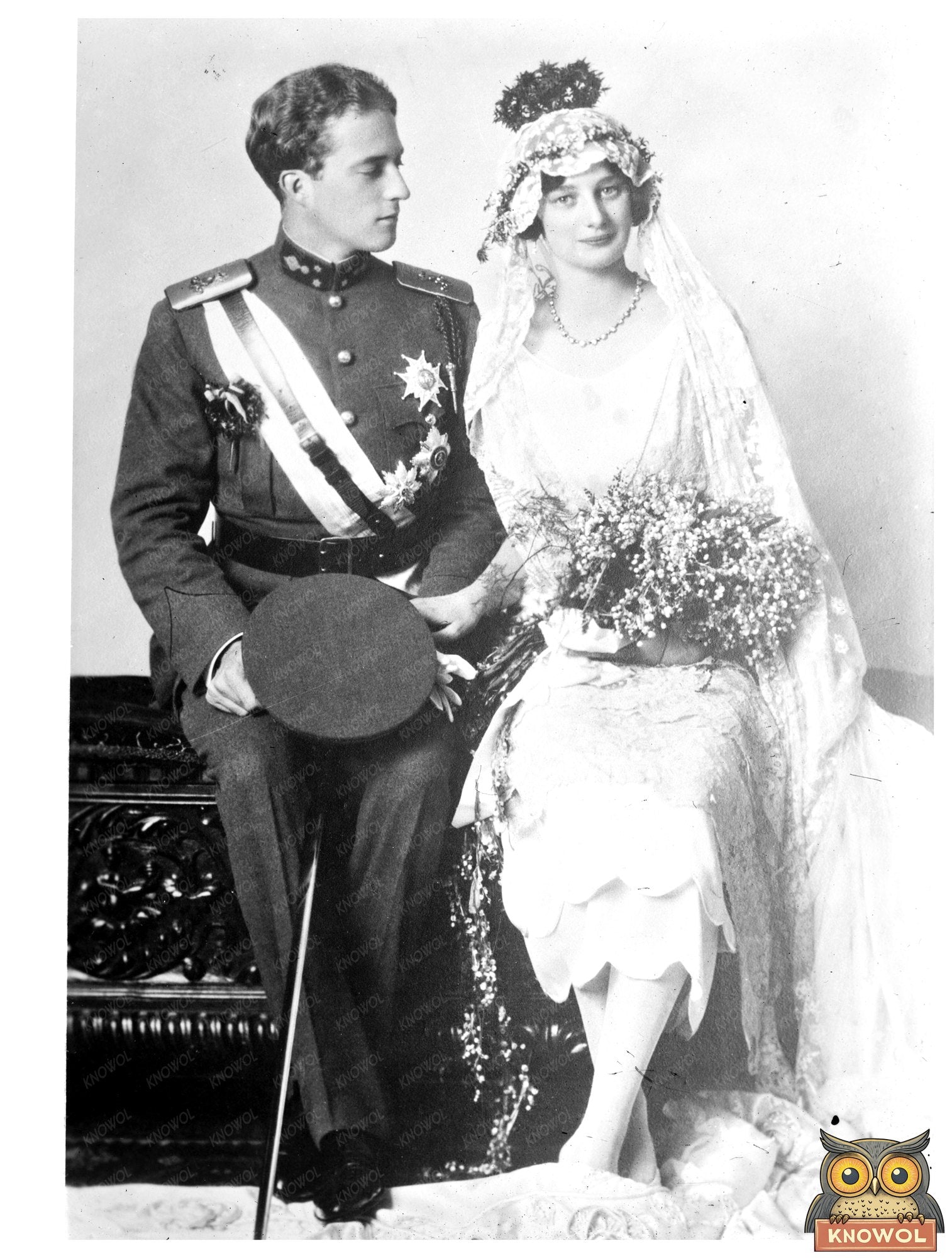 Historic Crown Prince of Belg. [i.e., Belgium] and wife Print, Vintage Art