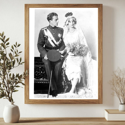 Historic Crown Prince of Belg. [i.e., Belgium] and wife Print, Vintage Art