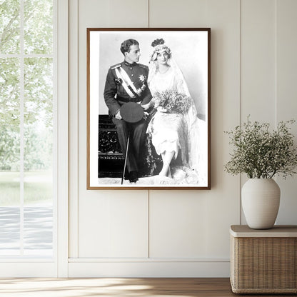 Historic Crown Prince of Belg. [i.e., Belgium] and wife Print, Vintage Art