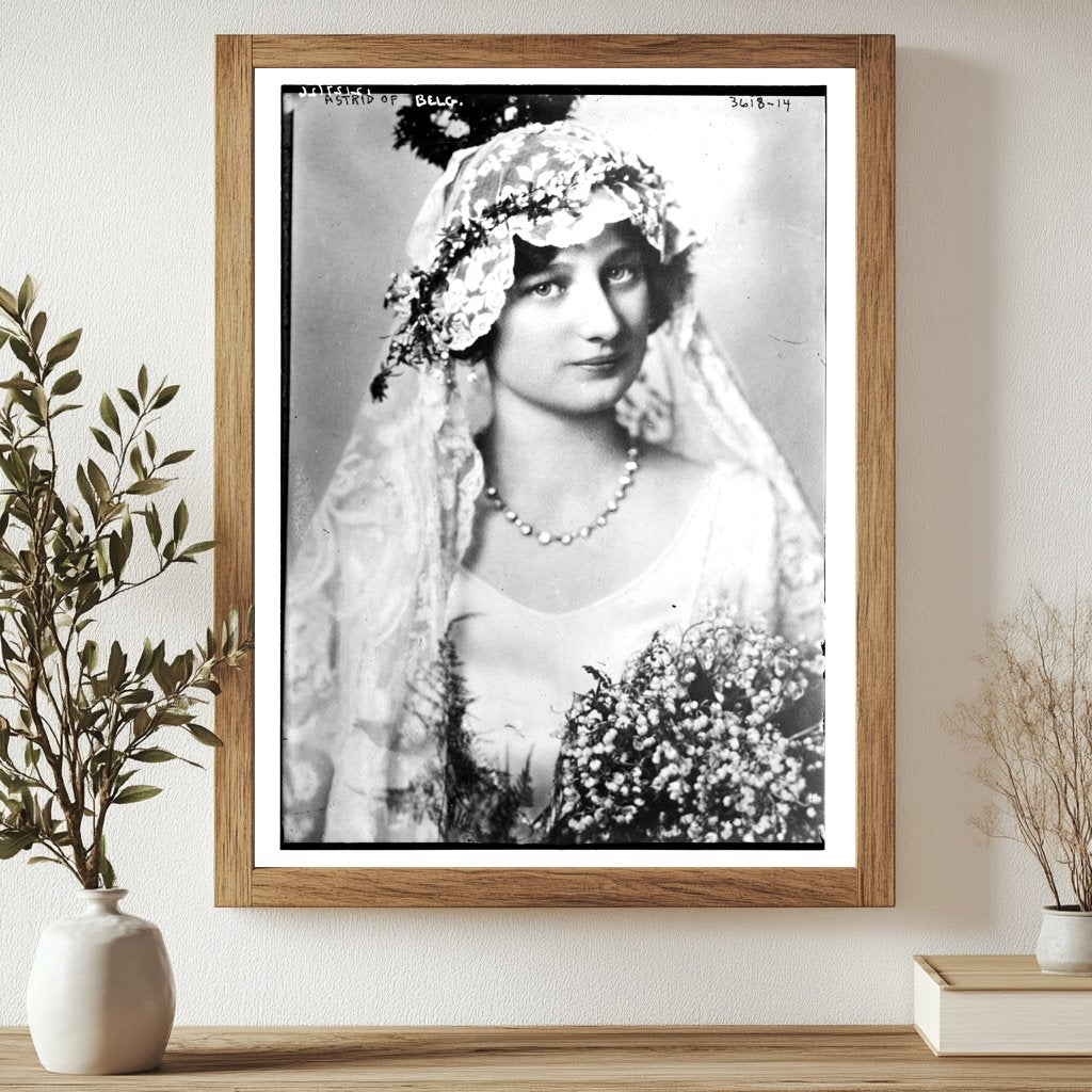 Historic Astrid of Belg. [i.e., Belgium] Print, Vintage Art