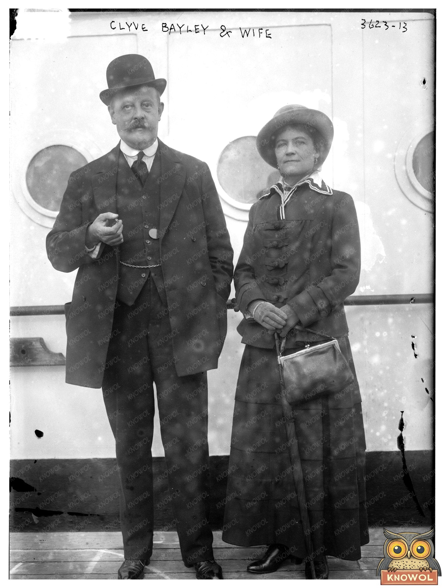 Historic Clyve Bayley and wife Print, Vintage Art