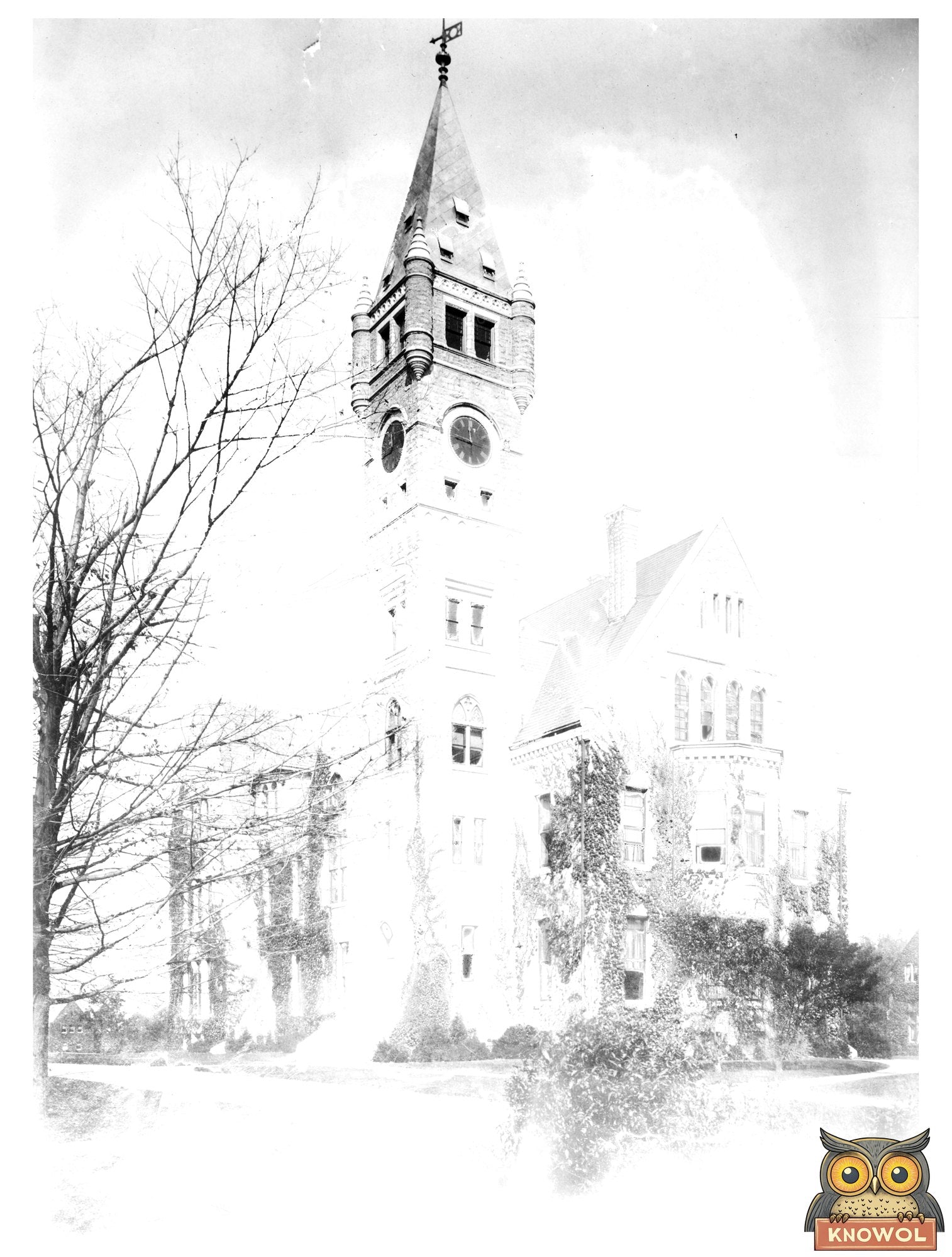 Historic Taylor Hall, Bryn Mawr Print, Vintage Art