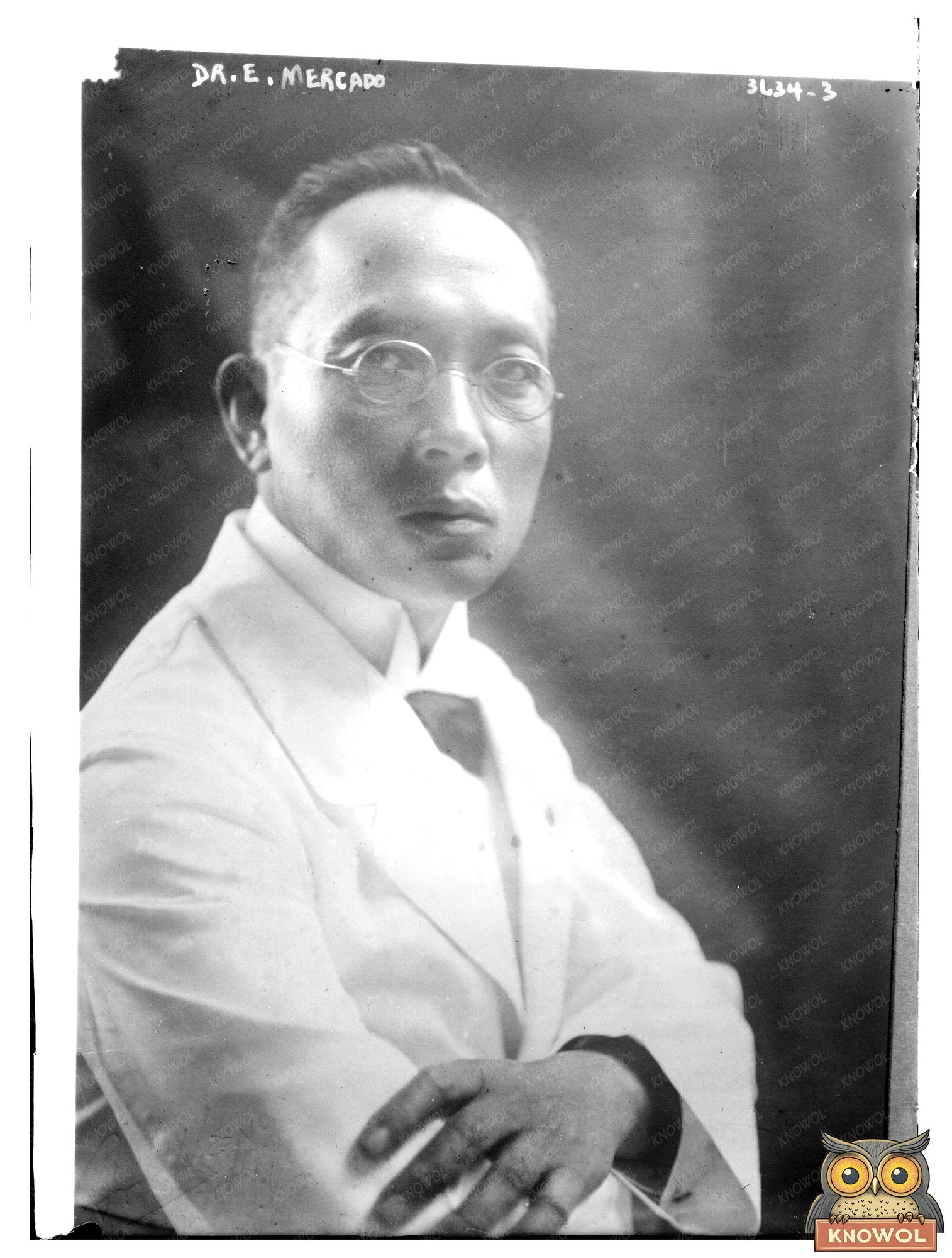 Historic Dr. E. Mercado Print, Vintage Art