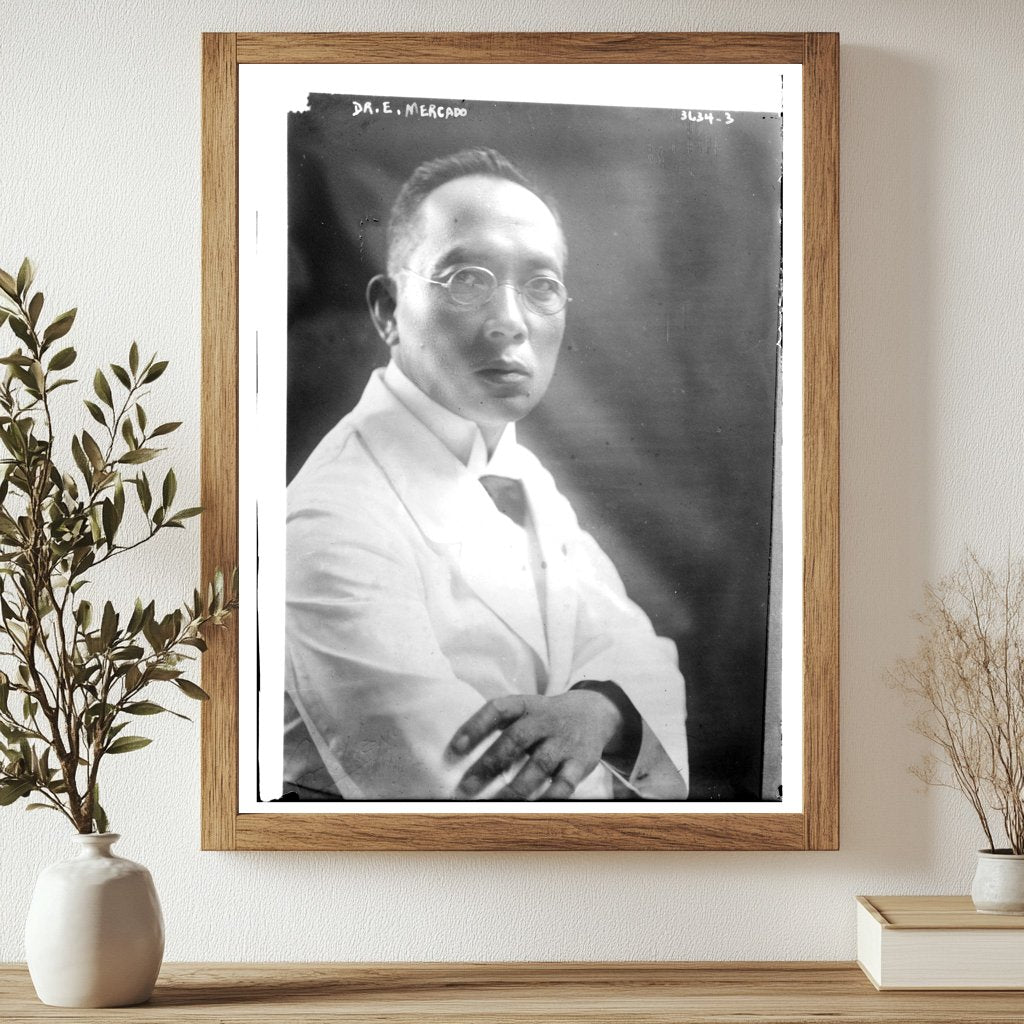 Historic Dr. E. Mercado Print, Vintage Art