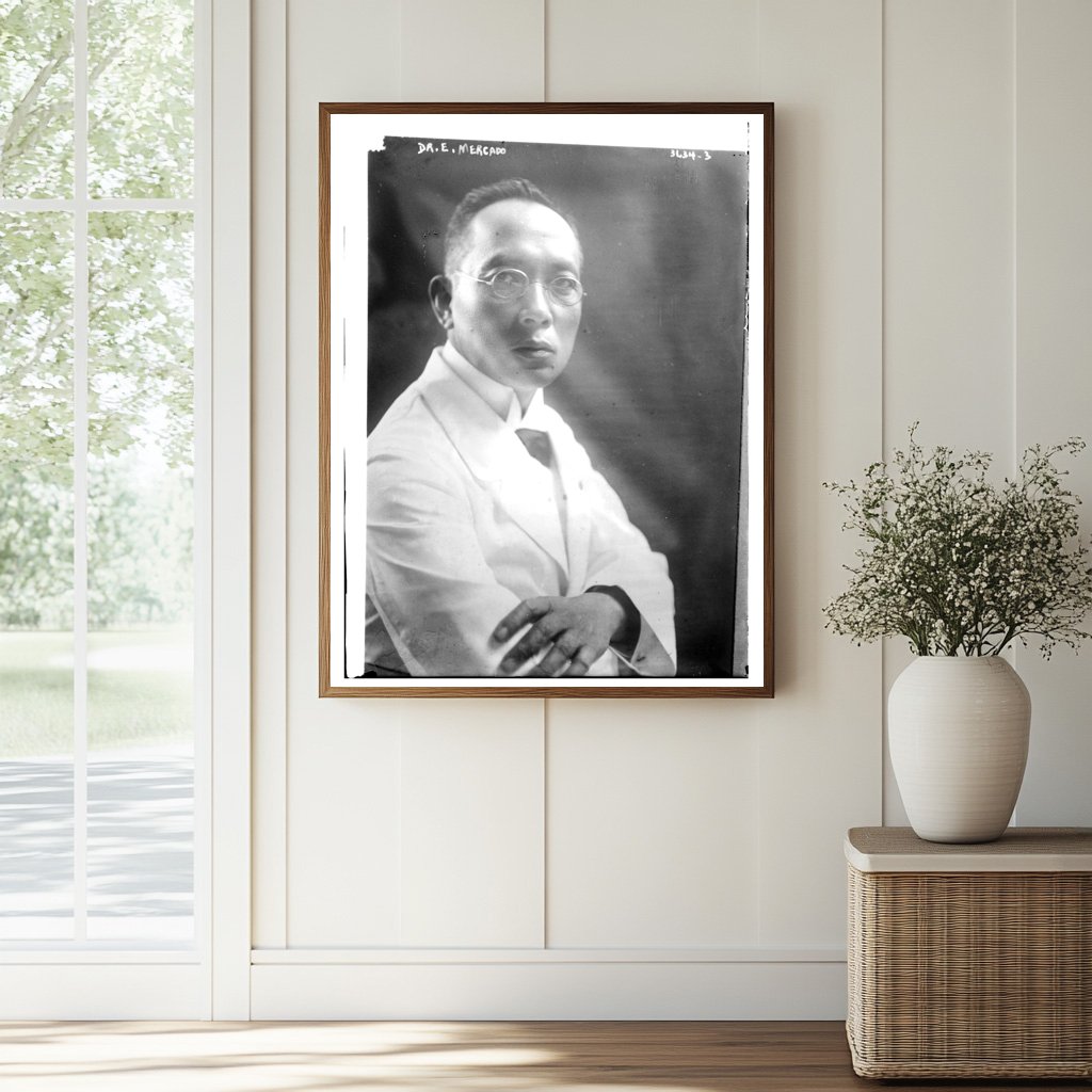 Historic Dr. E. Mercado Print, Vintage Art