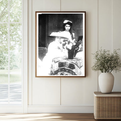Historic Charlotte & Elizabeth of Luxemburg Print, Vintage Art