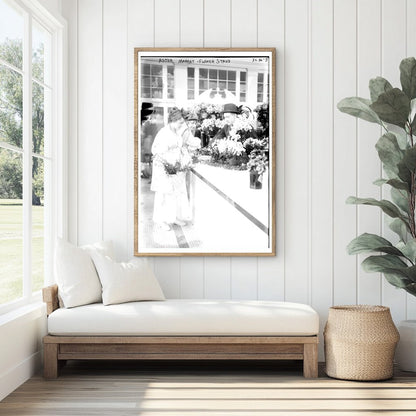 Early 1900s NYC Astor Market Flower Stand Scene