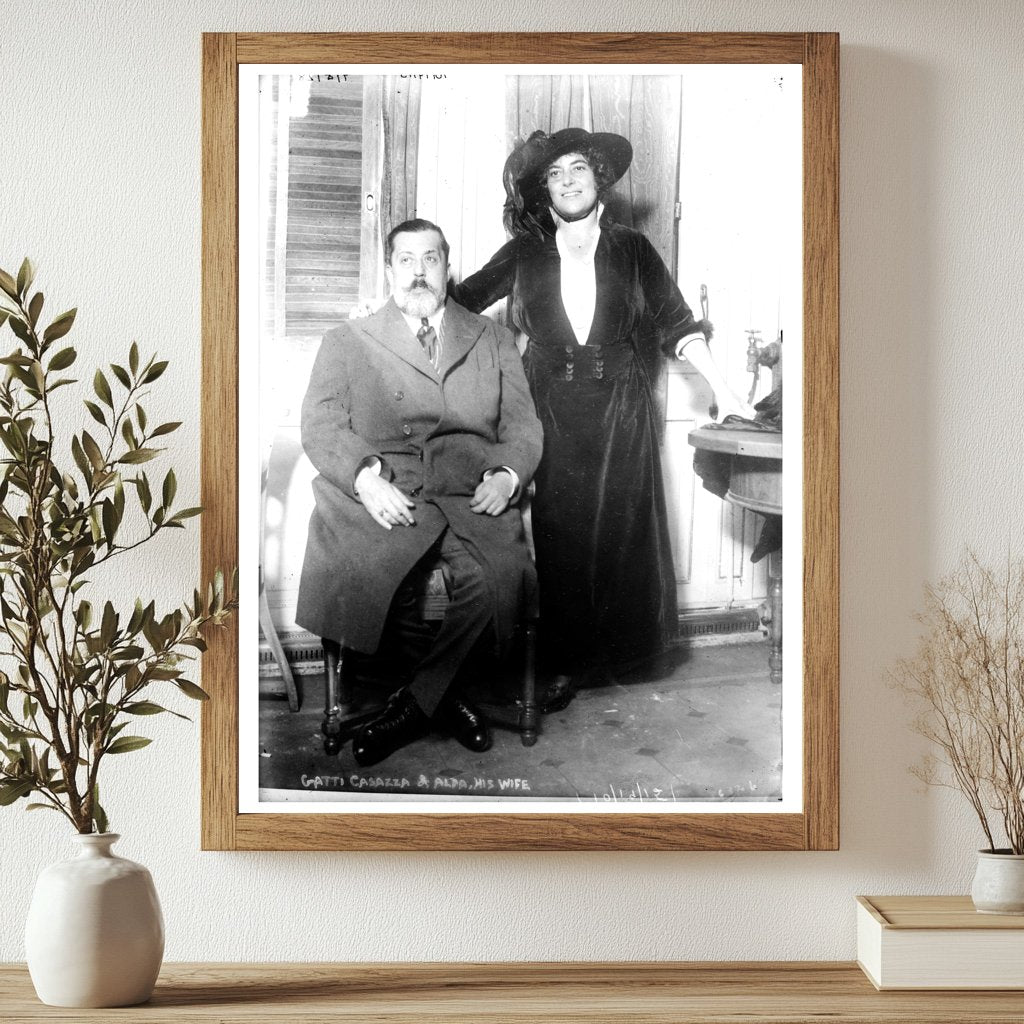 Historic Gatti Casazza and Alda, his wife Print, Vintage Art