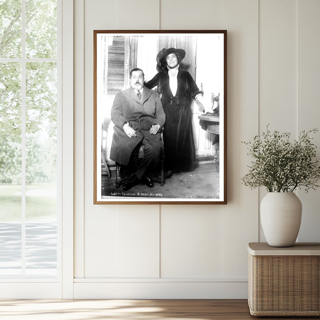 Historic Gatti Casazza and Alda, his wife Print, Vintage Art