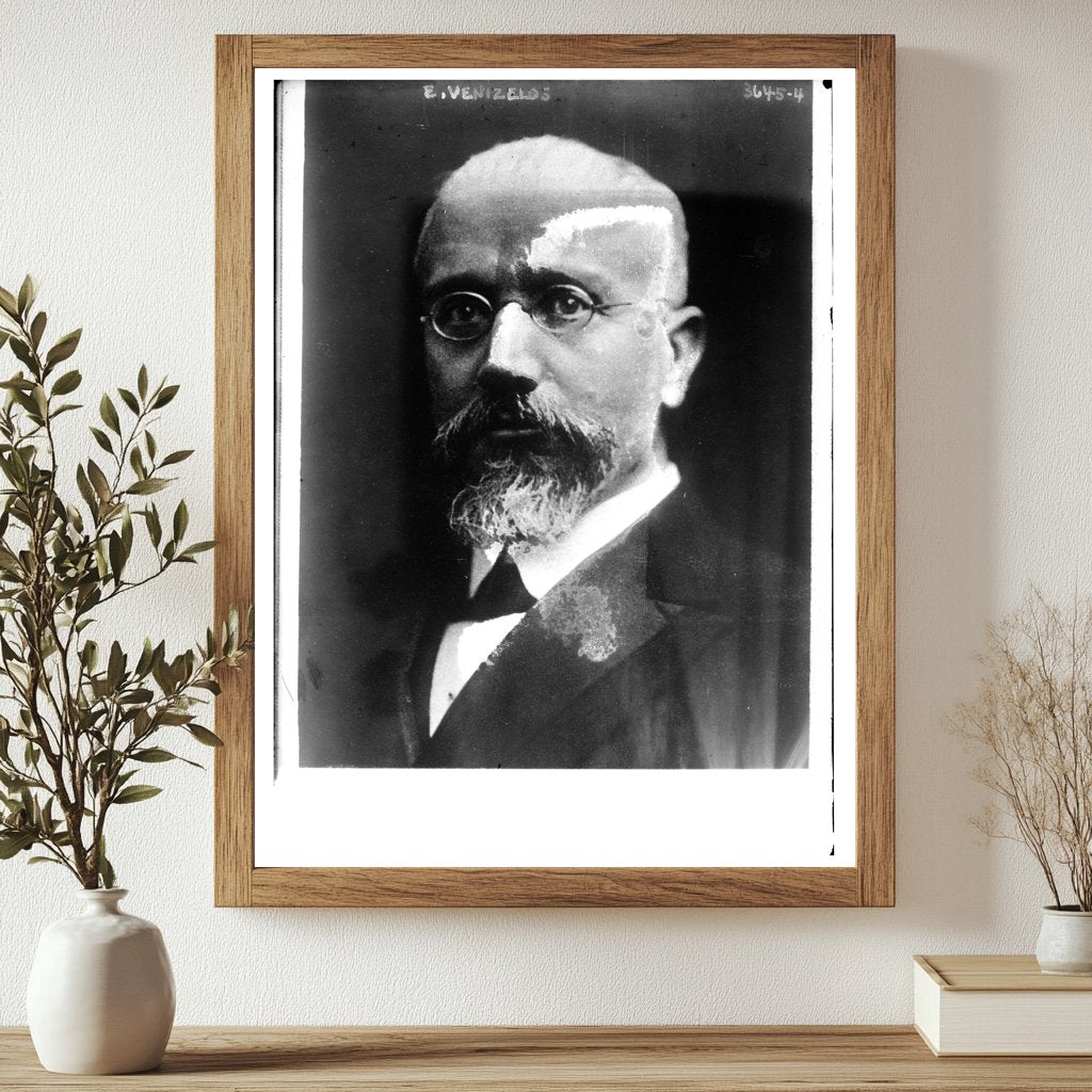 Historic E. Venizelos Print, Vintage Art