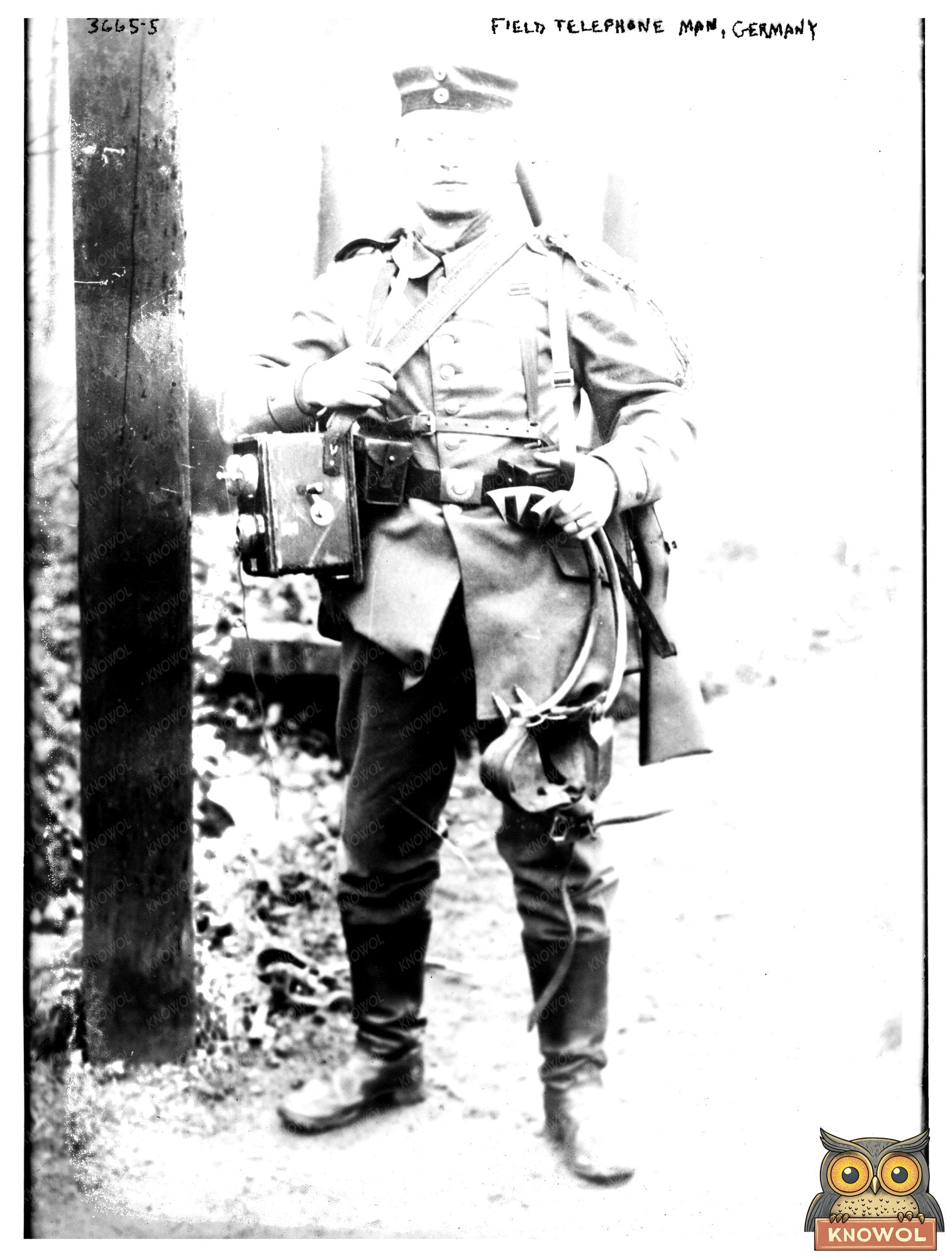 Historic Field Telephone Man, Germany Print, Vintage Art