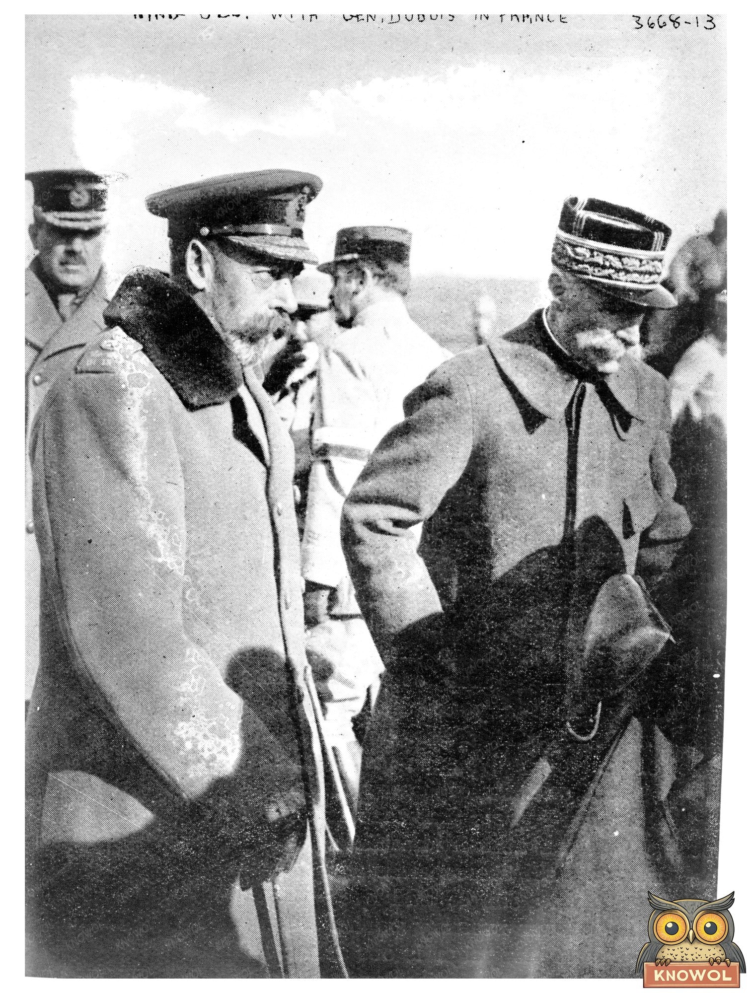 Historic King Geo. [i.e., George] with Gen. Dubois in France Print, Vintage Art