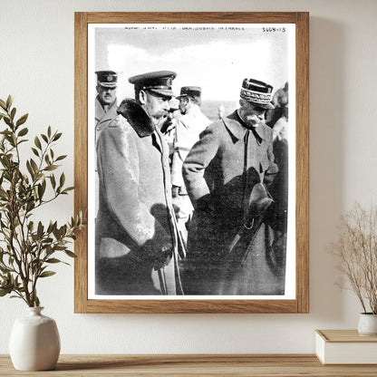 Historic King Geo. [i.e., George] with Gen. Dubois in France Print, Vintage Art