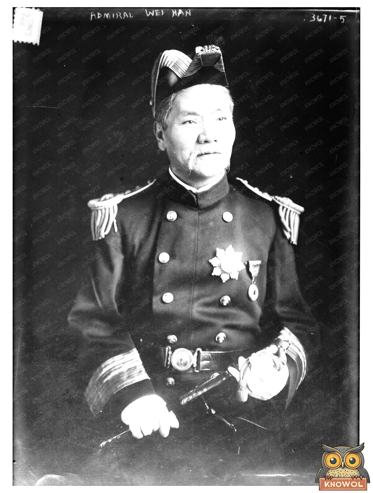 Historic Admiral Wei Han Print, Vintage Art