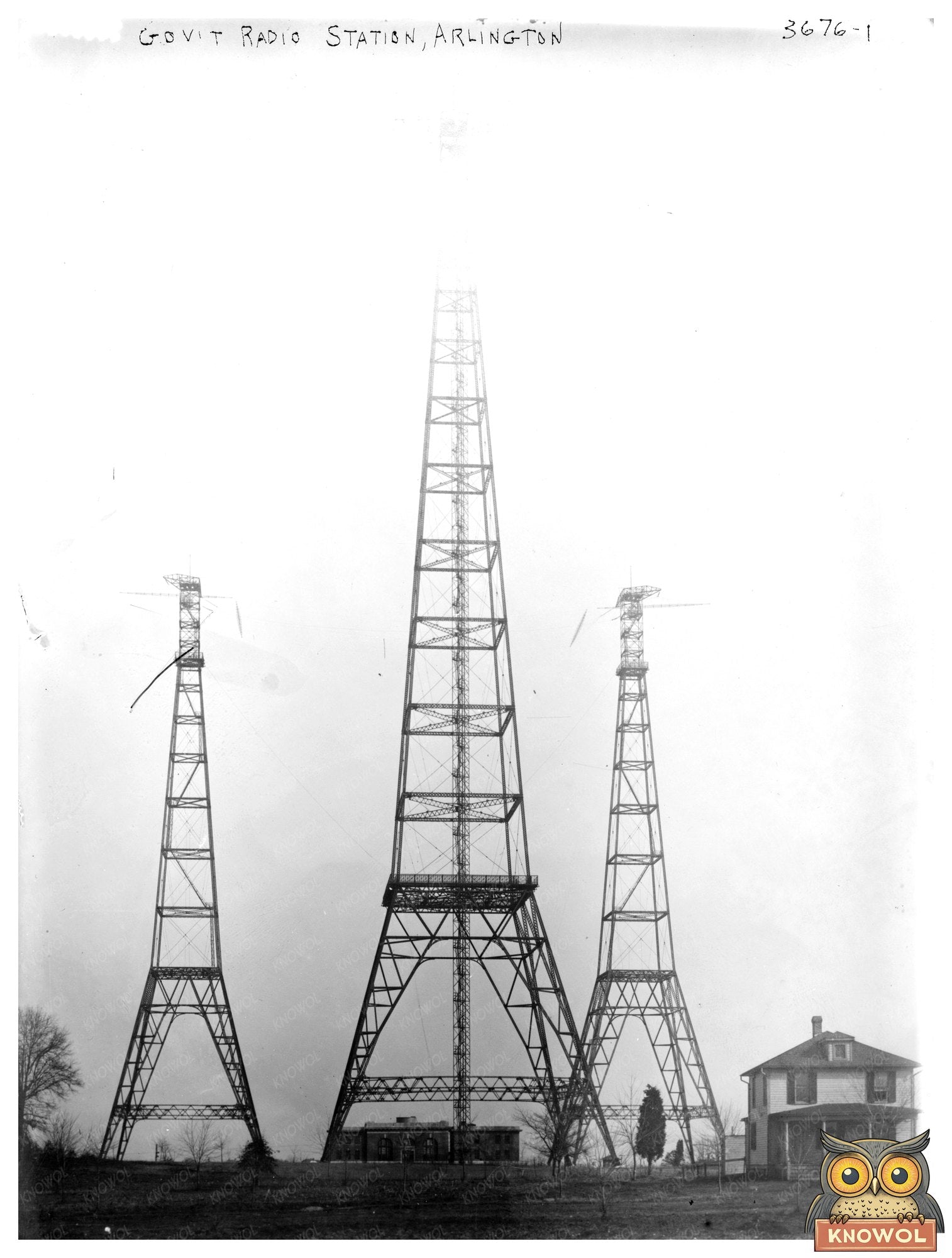 Historic Govt. Radio Station, Arlington Print, Vintage Art