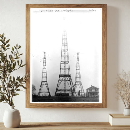 Historic Govt. Radio Station, Arlington Print, Vintage Art