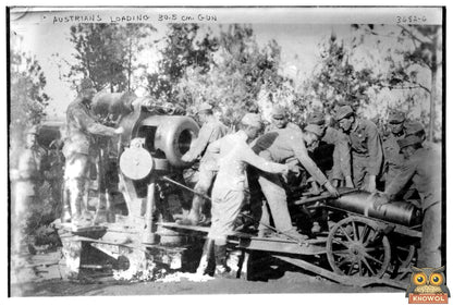 Austrian Soldiers Preparing Massive Artillery Gun, 1910s
