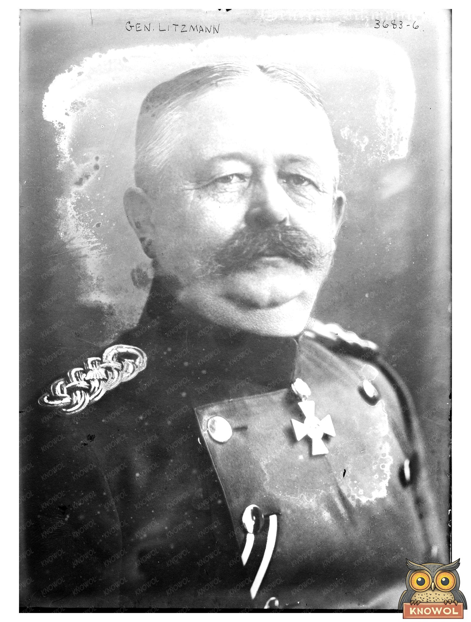 Historic Gen. Litzmann Print, Vintage Art