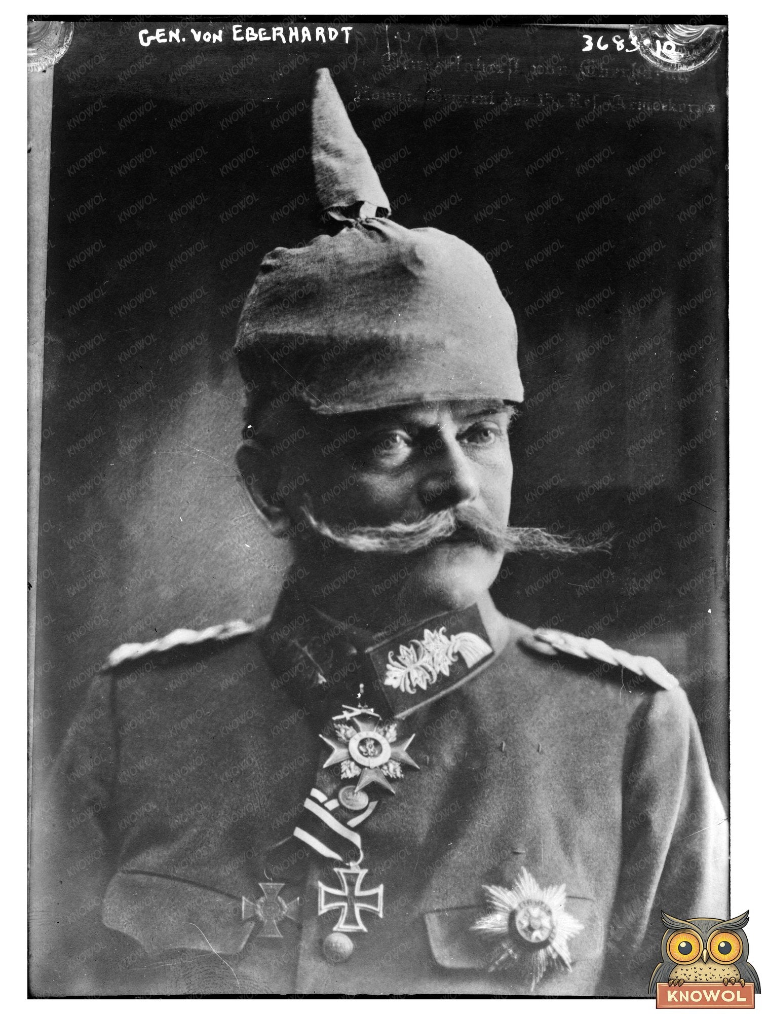 Historic Gen. Von Eberhardt Print, Vintage Art