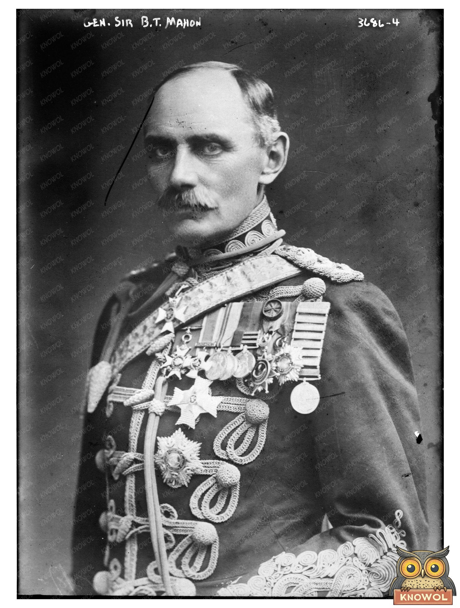 Historic Gen. Sir B.T. Mahon Print, Vintage Art