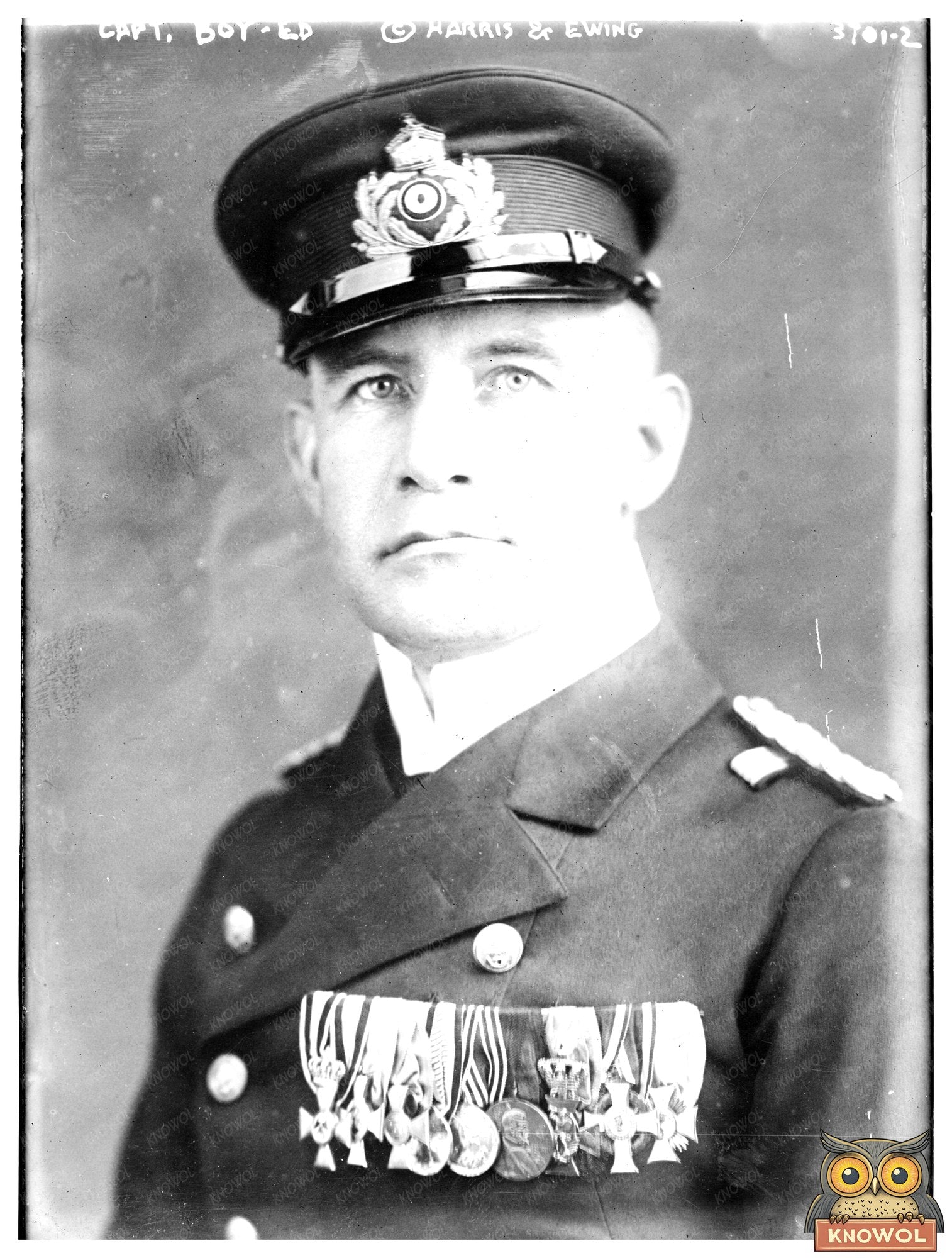 Historic Capt. Boy-Ed Print, Vintage Art