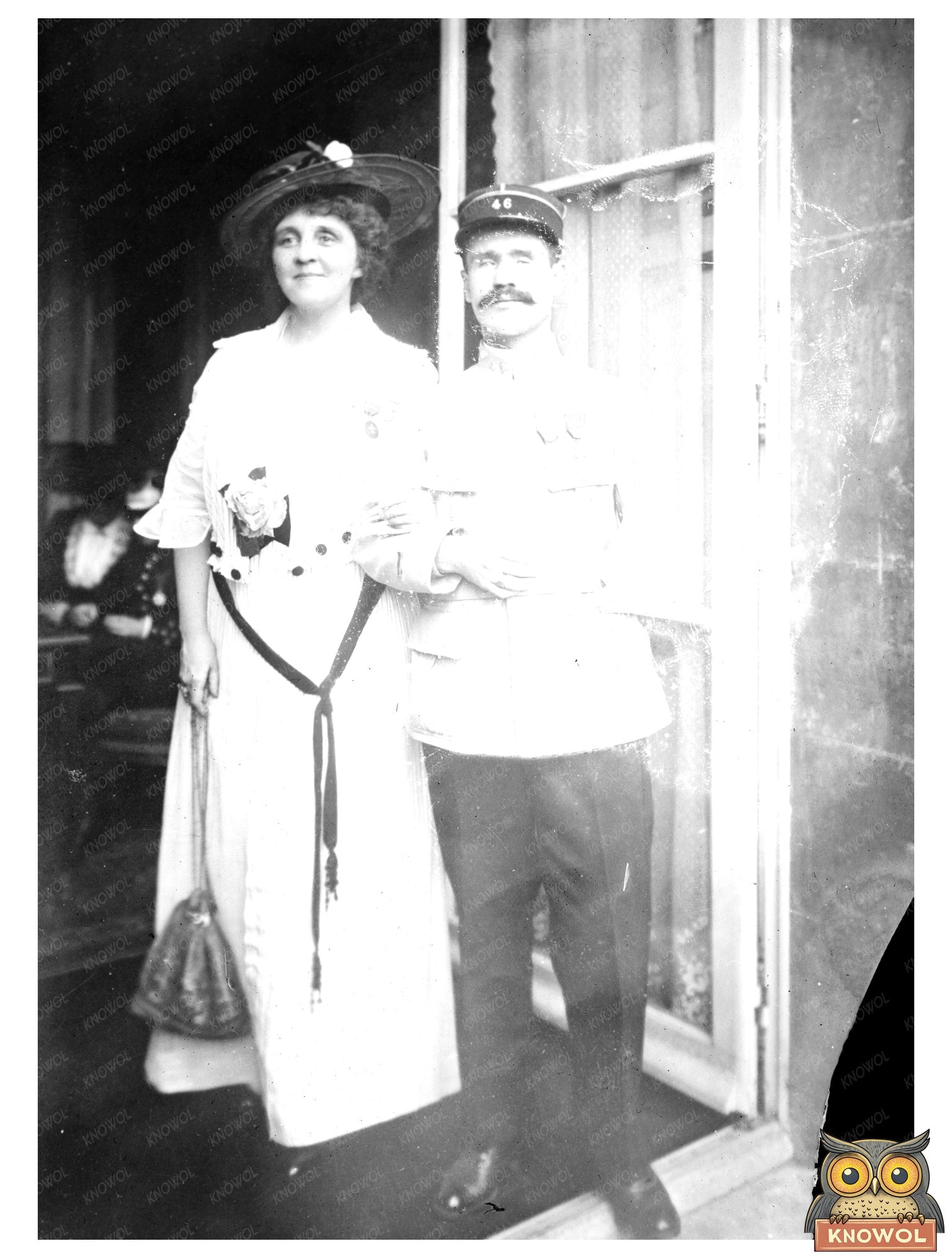 Historic Winifred Holt and Blind Officer Print, Vintage Art