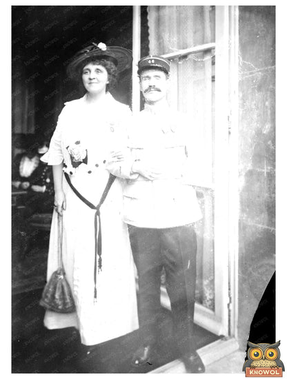 Historic Winifred Holt and Blind Officer Print, Vintage Art