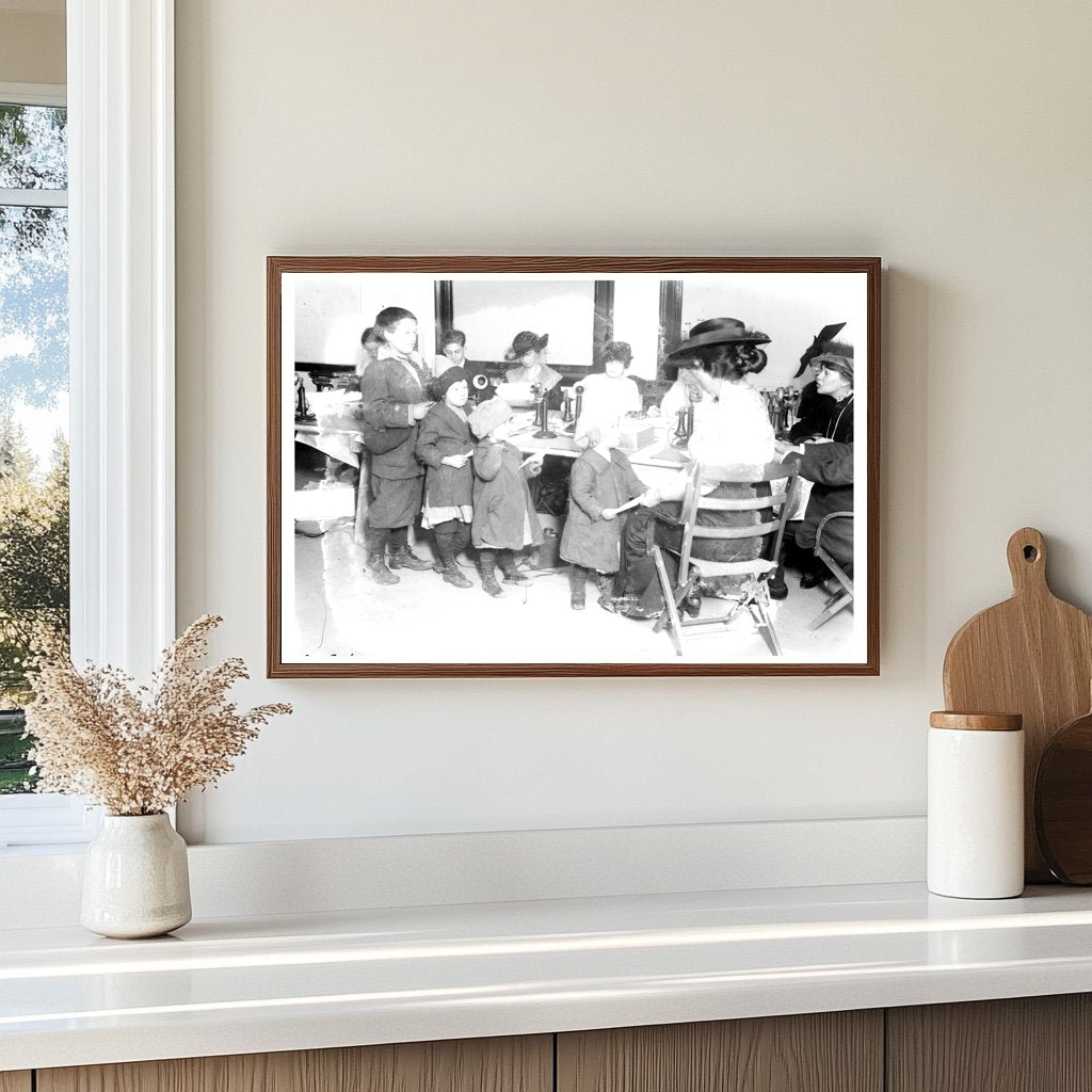 Vintage Santa Claus Headquarters Scene, New York 1910s