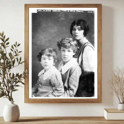 Historic Mrs. W. Astor Chanler, Theo & Wm. A. Chanler Print, Vintage Art
