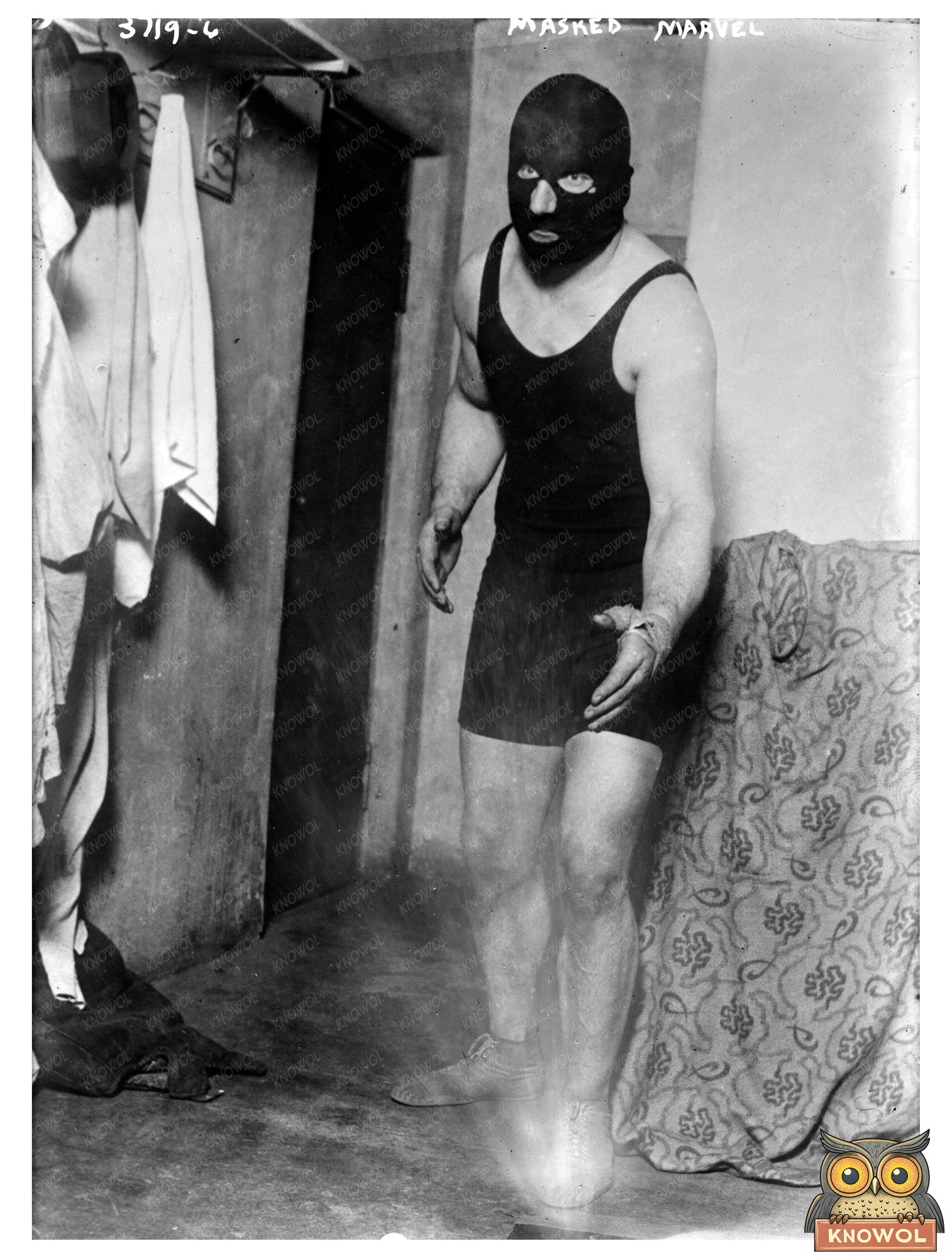 Historic Masked Marvel Print, Vintage Art