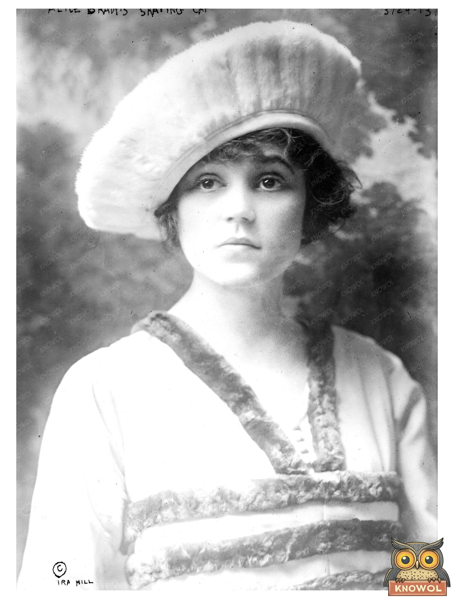 Historic Alice Brady's Skating Cap Print, Vintage Art