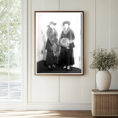 Historic Florence Gilbert & Katherine Bache Print, Vintage Art