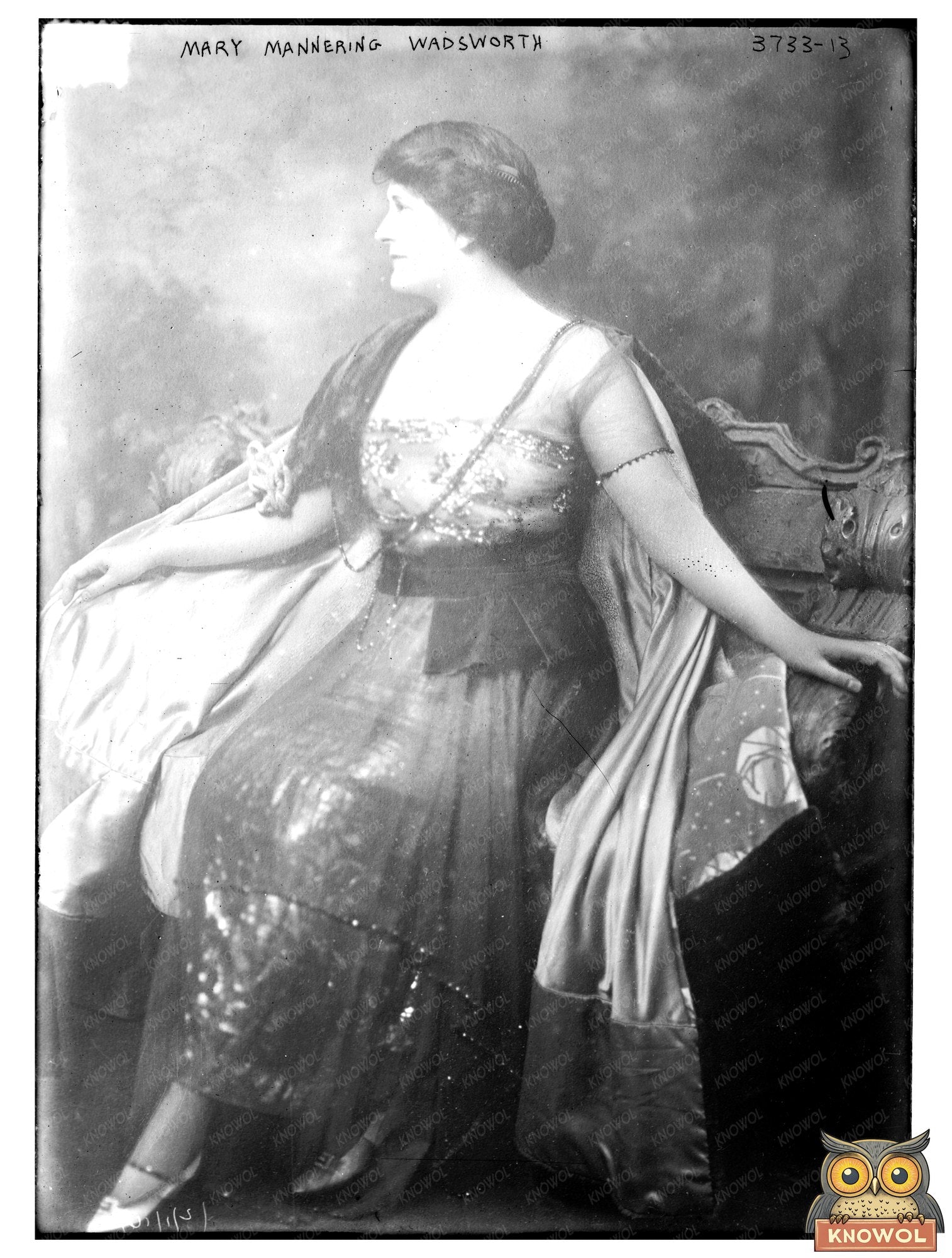 Historic Mary Mannering Wadsworth Print, Vintage Art