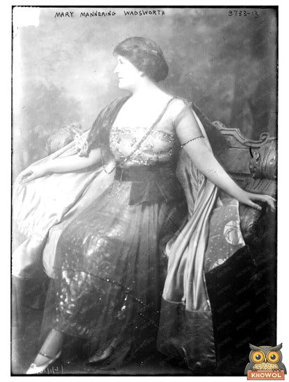 Historic Mary Mannering Wadsworth Print, Vintage Art