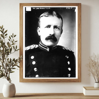 Historic Col. John Biddle USA Print, Vintage Art