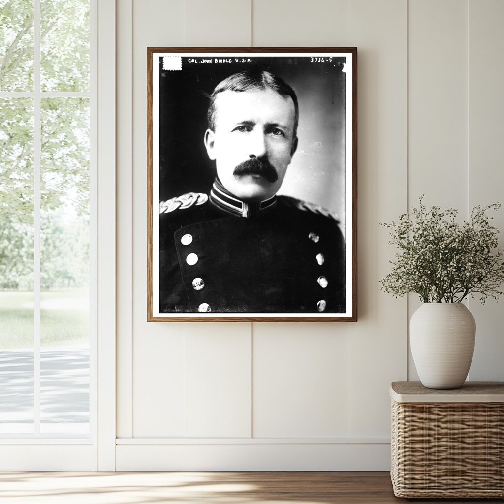 Historic Col. John Biddle USA Print, Vintage Art